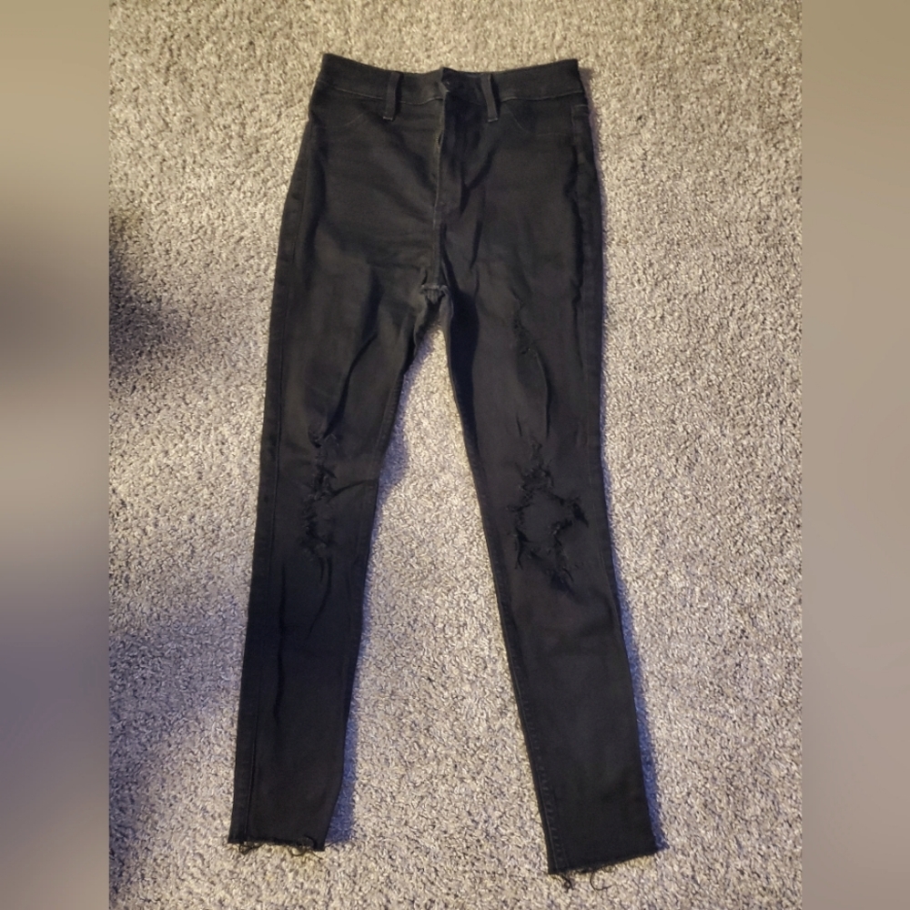 1S Black Hollister Ripped Jeans